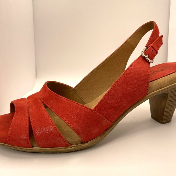 Softspots Red Slingback Heeled Sandals - Picture 4 of 7